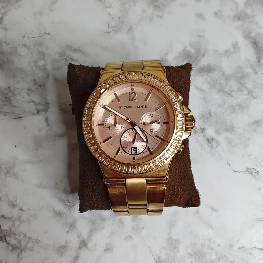 Michael Kors Rose Gold Rhinestone Watch